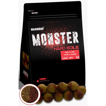 Boilies Haldorado Monster Hard Boilie 24+, 700g, 24mm - Ficat + Sange