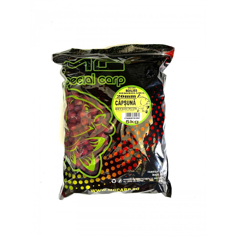 Boilies Semisolubil Capsună 5kg 20mm